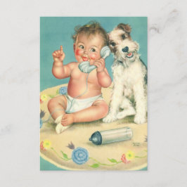  Cute Baby en Puppy Dog Verandering van Adres Aankondiging