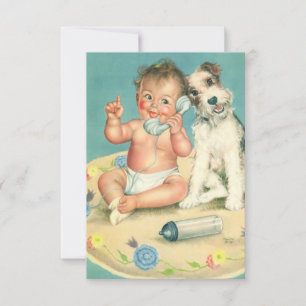  Cute Baby en Puppy Dog Verandering van Adres Aankondiging