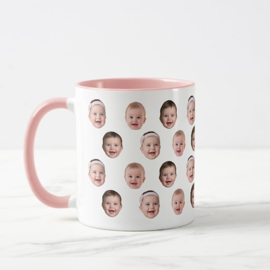 Cute Baby Face Mug with Custom Photos Mok (Links)