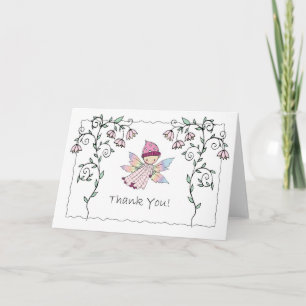 Cute Baby Fee en Bloemen Bedankkaart