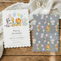 Cute Baby Feest Dieren Kinderen Verjaardagsfeestje