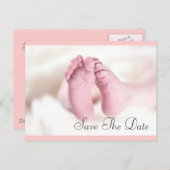 Cute Baby Feet Aankondigingskaart (Voorkant / Achterkant)