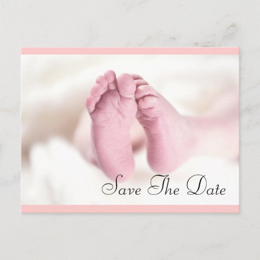 Cute Baby Feet Aankondigingskaart (Voorkant)