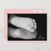 Cute Baby Feet Aankondigingskaart (Voorkant / Achterkant)