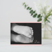 Cute Baby Feet Aankondigingskaart (Staand voorkant)