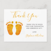 Cute Baby Feet Baby shower Dank je Briefkaart (Voorkant)