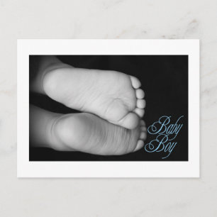 Cute Baby Feet Blue Baby Aankondigingskaart