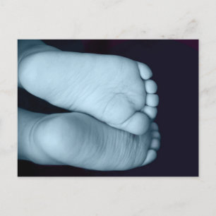 Cute Baby Feet Blue Baby Briefkaart