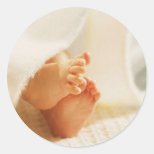 Cute Baby Feet Little Baby Feet Wrapping Blanket Ronde Sticker