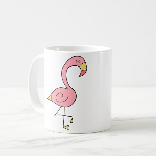 Cute Baby Flamingo Coffee Mok (Voorkant links)