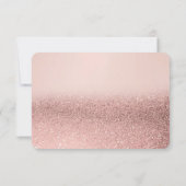 Cute Baby Flamingo Roos Gold Glitter RSVP Kaart (Achterkant)