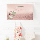 Cute Baby Flamingo Roos Gold Glitter Spandoek (Insitu)