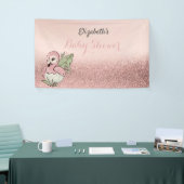 Cute Baby Flamingo Rose Goud Glitter Spandoek (Beurs)