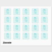 Cute Baby Footprint Baby shower Blue Ribbon Vierkante Sticker (Vel)