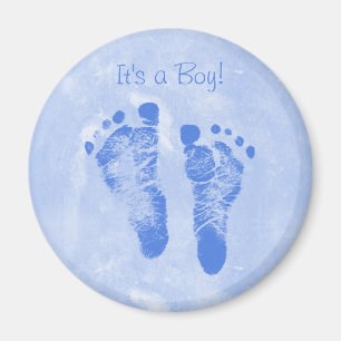 Cute Baby Footprint Birth Notice Magneet