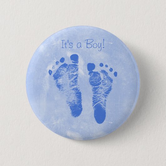 Cute Baby Footprint Birth Notice Ronde Button 5,7 Cm (Voorkant)