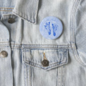 Cute Baby Footprint Birth Notice Ronde Button 5,7 Cm (In situ)