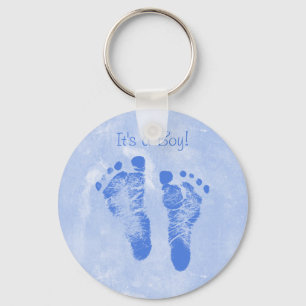 Cute Baby Footprint Birth Notice Sleutelhanger