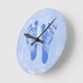 Cute Baby Footprint Ronde Klok (Hoek)