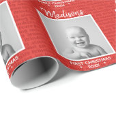 Cute Baby Foto en Persoonlijke Naam Cadeaupapier (Rol Hoek)