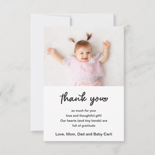Cute Baby Foto Script Bedankt (Voorkant)