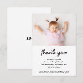 Cute Baby Foto Script Bedankt (Voorkant / Achterkant)