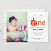 Cute baby fotocard eerste verjaardag Pumpkin Autum Kaart (Voorkant)