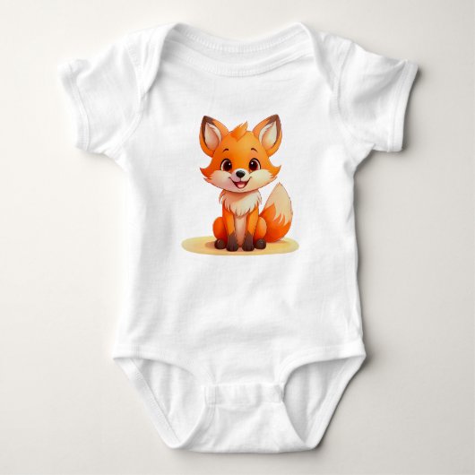 Cute Baby Fox – Adorable Cartoon Bodysuit (Voorkant)