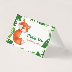 Cute Baby Fox   Baby shower   Dank u wel Kaart
