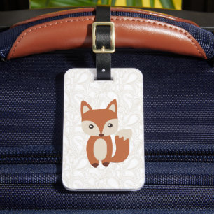 Cute Baby Fox Bagagelabel