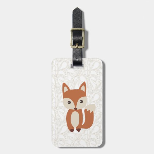 Cute Baby Fox Bagagelabel (Voorkant verticaal)