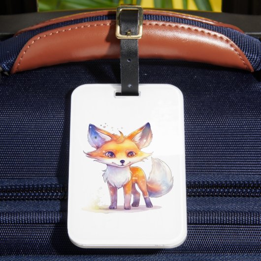 Cute Baby Fox Bagagelabel (Voorkant Insitu 2)