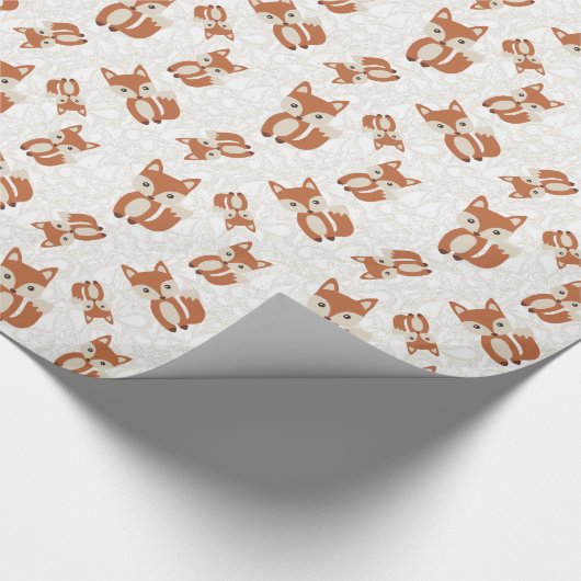 Cute Baby Fox Cadeaupapier (Hoek)