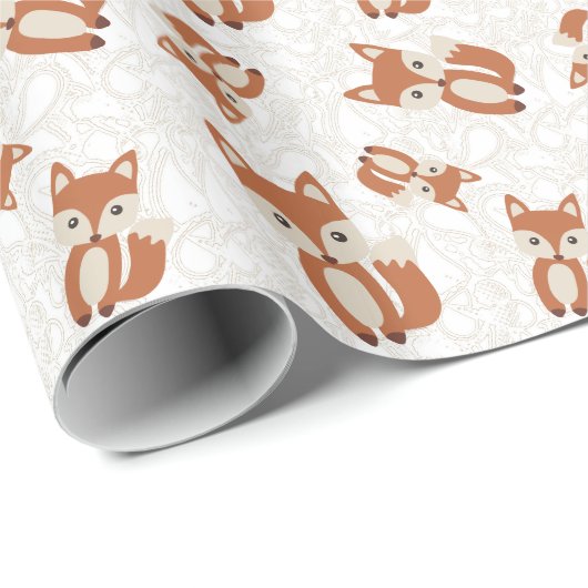 Cute Baby Fox Cadeaupapier (Rol Hoek)
