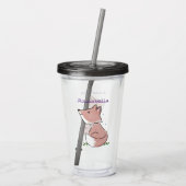 Cute baby fox cartoon illustratie acryl drinkbeker (Achterkant)