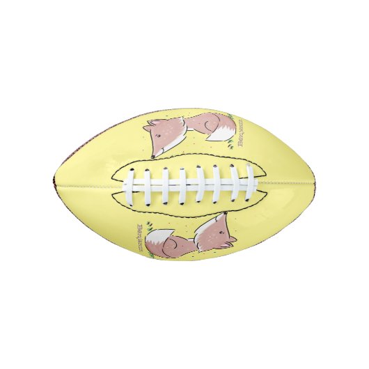 Cute baby fox cartoon illustratie american football (Voorkant)
