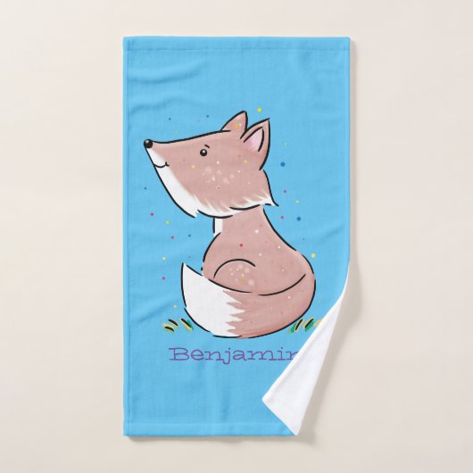 Cute baby fox cartoon illustratie bad handdoek (Handdoek)