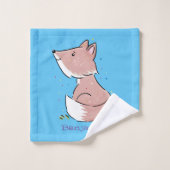 Cute baby fox cartoon illustratie bad handdoek (Wasdoekje)