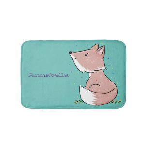 Cute baby fox cartoon illustratie badmat
