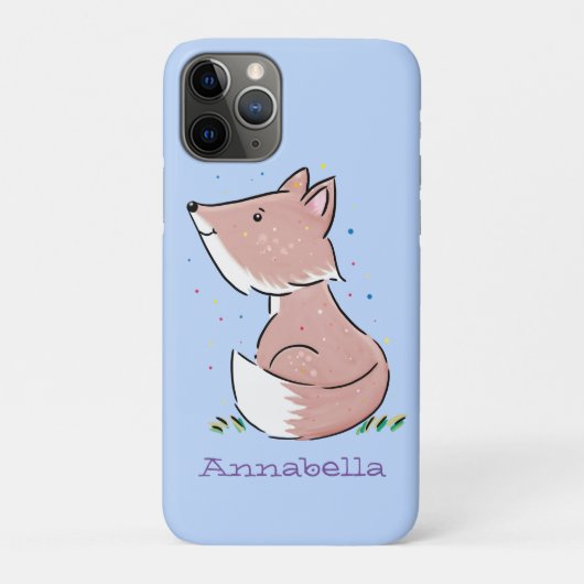 Cute baby fox cartoon illustratie Case-Mate iPhone case (Achterkant)