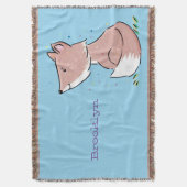 Cute baby fox cartoon illustratie deken (Voorkant Verticaal)