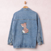 Cute baby fox cartoon illustratie denim jacket (Hangar)