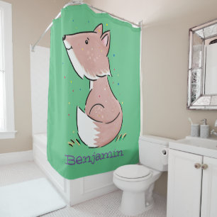 Cute baby fox cartoon illustratie douchegordijn