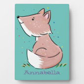 Cute baby fox cartoon illustratie fotoplaat (voorkant)
