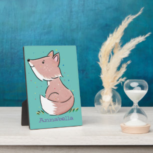 Cute baby fox cartoon illustratie fotoplaat
