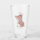 Cute baby fox cartoon illustratie glas (Achterkant)