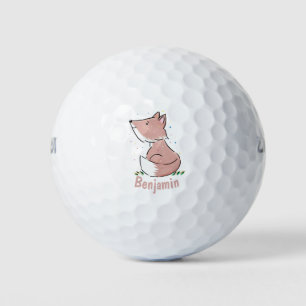 Cute baby fox cartoon illustratie golfballen