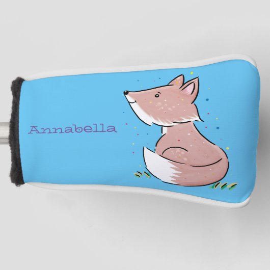 Cute baby fox cartoon illustratie golfheadcover (Voorkant)