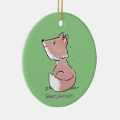 Cute baby fox cartoon illustratie keramisch ornament (Rechts)