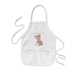 Cute baby fox cartoon illustratie kinder schort